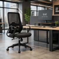 Chaise de bureau ergonomique de luxe en maille, pivotante, réglable, avec accoudoirs et soutien lombaire