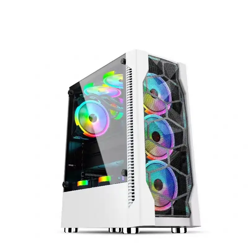 2023 vendita calda fabbrica OEM Custom Computer custodia PC Gaming ATX e torri vetro temperato mobile con ventola RGB per gioco Desktop