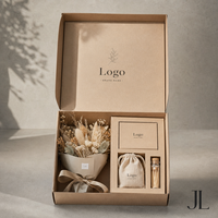 Boîte à fleurs en kraft personnalisée avec logo imprimé pour les cadeaux de mariage, pour fleurs séchées écologiques
