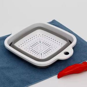 Çevre Dostu PP TPR Koyu Gri Mutfak Süzgeci Meyve Sebze Süzgeci Plastik Süzgeç Ev Mutfak İçin Lavabo Rafı - Product Image 3