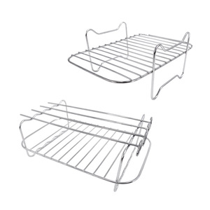 Accessoires de friteuse à Air-ensemble de grilles de friteuse à Air, grille polyvalente à Double couche avec brochettes/bâtonnets de <span class=keywords><strong>Barbecue</strong></span> - Product Image 2
