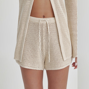 Autumn New Beach Women's Solid Color <strong>Sexy</strong> Knitted Beach Bikini Swimsuit Blouse Sun-Proof Set - Product Image 2