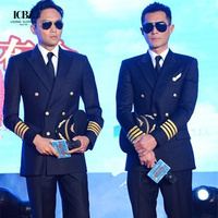 Uniforme double boutonnage veste pantalon sécurité propriété travail vêtements hôtesse de l'air vêtements pilote uniforme