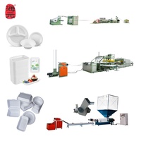 Machine automatique à haute vitesse pour la fabrication de boîtes alimentaires jetables en mousse PS, ligne d'équipement de thermoformage sous vide