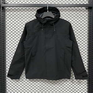 Veste coupe-vent personnalisée en gros, avec empiècements de couleur, imperméable, pour sports de plein air, avec impression de logo, pour la randonnée, le camping et la course à pied - Product Image 2