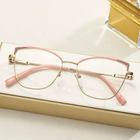 Montures de lunettes optiques pour femmes de luxe 2025, monture complète en métal, œil de chat, anti-lumière bleue, design tendance
