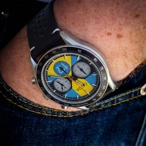 Montre chronographe à quartz CILOA pour homme, bracelet en cuir texturé, résistance à l'eau 3 BAR, cadran rond, montre sport et affaires - Product Image 4