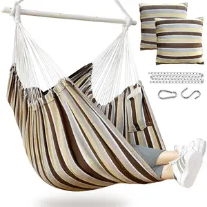 Factory Direct Hanging Hammock Chair Rope Swing With anti-slip ring - for indoor/outdoor use