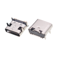 Connecteur femelle USB 3.1 Type C 16 broches YZ DIP, charge rapide, transmission de données, prise d'alimentation, montage sur circuit imprimé traversant