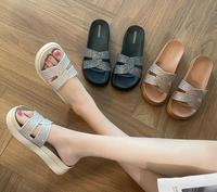 Sandales compensées à strass brillantes, tendance et bon marché, sandales de créateur, nouveau style, chaussures habillées de haute qualité