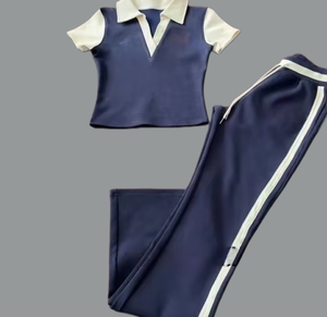 Completo Sportivo Y2K da Donna, T-Shirt <span class=keywords><strong>Polo</strong></span> con Gonna, Set Tennis Due Pezzi, Abbigliamento Loungewear Estivo Streetwear - Product Image 2