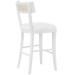 Britta Counter <b>Stool</b>  Linen and <b>Woven</b>/Wicker/Rattan/Cane matte white color Home & hotel Use bulk supplier - Product Image 4