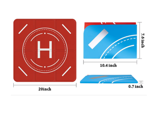 Plataforma de Aterrizaje de Doble Cara Plegable Rápida de 51 cm en Color Azul y Rojo para Drones FPVTosky - Product Image 1