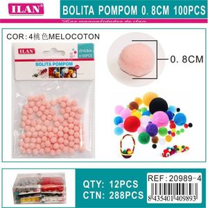 Palline Pom Pom ILAN 0,8 cm Melocoton 100 Pezzi Decorazioni Artigianali - Product Image 3