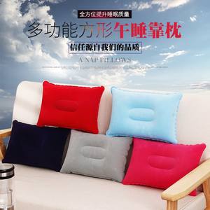 Almohada Inflable Rectangular Azul Cielo, Material Flocado, para Camping y Uso en Exteriores, Plegable, Portátil, Rellenable con Agua - Product Image 3