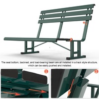 Banc de stade extérieur en alliage d'aluminium 1,5 m 1,8 m, sièges pour terrains de sport (basketball, football, tennis)