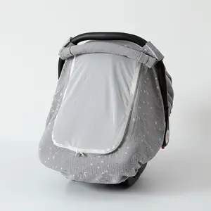 Capa multifuncional para assento de carro de bebê, dossel para carrinho de bebê de musselina, capa para assento de carro