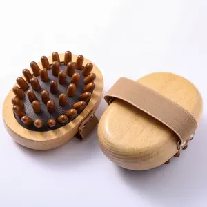 Private Label Natural Wood Air Cushion Wooden Massage Brush Anti Cellulite Sauna Spa Relax Body Massage Brush