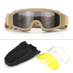 Lunettes de soleil de sport d'extérieur, lunettes tactiques coupe-vent, lunettes de cyclisme à 3 verres pour le cyclisme, lunettes tactiques pour le sport - Product Image 4