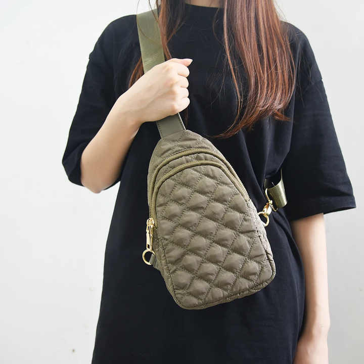 Quilted Crossbody Bag For Women - Puffer Sling Bag, Bum Bag, Nylon Purse With Adjustable Strap - View #4