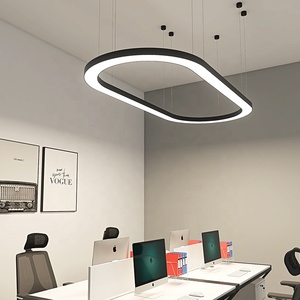 Modern LED Oval Ring Pendant Lamp Circle Ceiling Hanging Chandelier for Living <b>Dining</b> Room Home <b>Lighting</b> Fixture - Product Image 2
