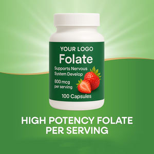 Suplemento de Folato <span class=keywords><strong>Natural</strong></span>, Apoya el Desarrollo del Sistema Nervioso, 800mcg por Porción, Certificado GMP - Product Image 3