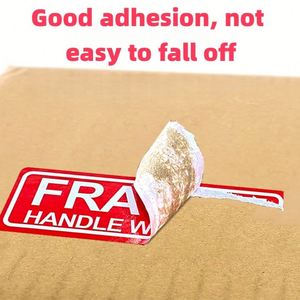 Pegatinas adhesivas de logística exprés, etiquetas de productos frágiles, forma cuadrada en inglés chino para una fácil visibilidad para la promoción de comestibles - Product Image 4