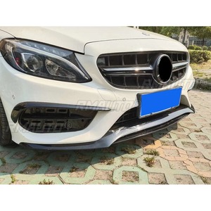 ชุดแต่งรอบคันสำหรับ Mercedes Benz C Class W205 C63 AMG ปี 2015-2018 ชิ้นส่วนกันชนหน้าลายคาร์บอนไฟเบอร์ สไตล์สปอร์ต อุปกรณ์ตกแต่งรถยนต์ - Product Image 4