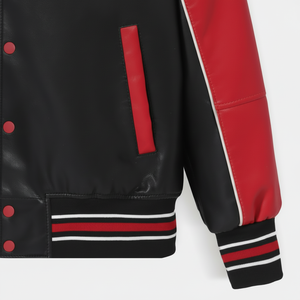 Chaqueta de cuero de moda para motociclismo, chaquetas universitarias al por mayor en piel sintética - Product Image 1