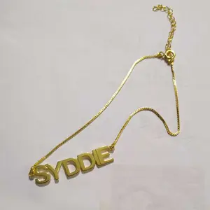 Body Jewelry Gold Plated Custom Name Anklets Box Chain Stainless Steel Personalized Anklet