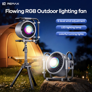 Ventilateur de <span class=keywords><strong>camping</strong></span> extérieur REMAX RS-ZF21 10000mAh avec lumière RGB fluo, oscillation automatique à 120 degrés et support trépied - Product Image 3