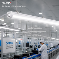 Lumière LED Tri-proof SHIZI pour PC, IP65 Étanche, IK08, Éclairage Linéaire Connectable pour Entrepôt, Supermarché, Parking