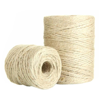 Corde torsadée à 3 plis 100% fil de sisal de chanvre naturel 100m 200m fil de corde à billes pour emballage de bricolage
