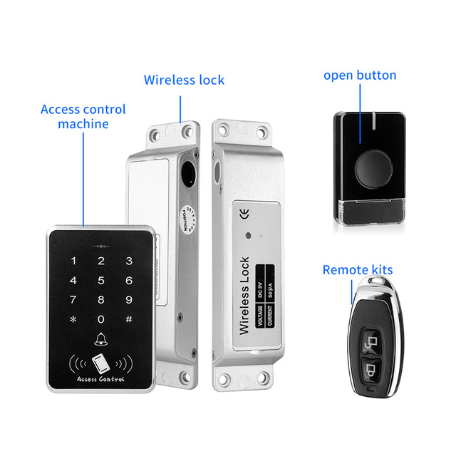 Smart Safe Lock Kit  Wireless Surface Mounted Electric Bolt Lock with Keypad Access Control System Swipe Card Password