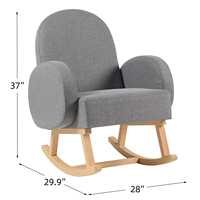 Fauteuil à bascule moderne avec pieds en bois, dossier haut, éponge à ressorts, fauteuil confortable, fauteuil d'appoint, fauteuil à bascule pour la chambre d'enfant