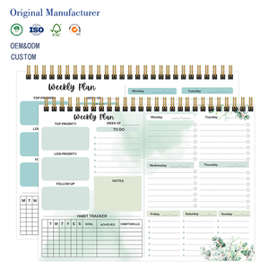 Carnet de planification spirale A4 personnalisé style INS avec couverture en papier et lignes <span class=keywords><strong>pour</strong></span> un planning quotidien et hebdomadaire simple - Product Image 1
