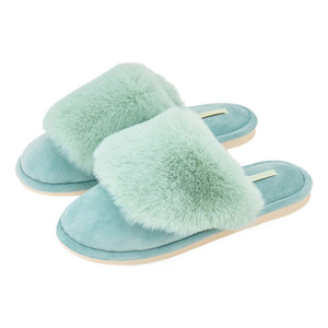 Pantuflas de Casa Ultra Suaves <span class=keywords><strong>para</strong></span> Mujer con Cuello de Piel de Conejo, Espuma Viscoelástica, Cómodas y Lujosas - Product Image 3