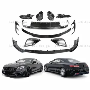 Parachoques delantero y trasero para <span class=keywords><strong>Mercedes</strong></span> Benz, Kit de carrocería de carbono, estilo S Class W222 <span class=keywords><strong>Coupe</strong></span> C217 S63 <span class=keywords><strong>S65</strong></span> AMG B, 2020 - Product Image 1