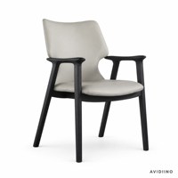 Chaise de salle à manger en bois de noyer massif avec accoudoirs, dossier ergonomique rembourré en cuir PU, style moderne pour restaurant, cuisine, maison