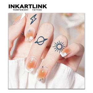 Tatouages temporaires en gros, petits symboles, longue durée, 15 jours, imperméables, jus de fruits naturels, art corporel pour doigts, oreilles, cou, en vrac - Product Image 2