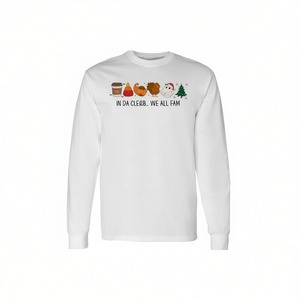 Camiseta de manga larga unisex con cuello redondo para adultos, camiseta para fiesta de reunión familiar, In Da Clerb We All Fam, Navidad, Acción de Gracias - Product Image 2