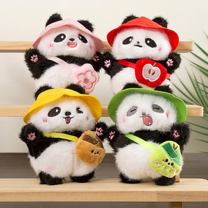 Panda Plush Toys With <b>Hat</b> And Bag Cute Stuffed <b>Animal</b> <b>For</b> Kids Ages 2 4 Years Unisex Gift From China - Product Image 2