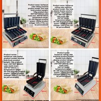 Machine commerciale de rouleau d'oeufs de 2 grilles 1500W Machine électrique de rouleau de poulet avec le gaufrier intelligent de saucisse d'affichage de la température