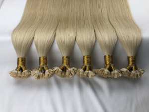 Extensiones de Cabello Humano con Punta Plana, Doble Trama, Pre-adheridas con Queratina, Rusas, 100% Remy, Color Rubio Virgen - Product Image 2