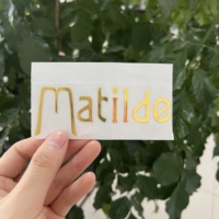 Autocollants et étiquettes de transfert de logo en feuille métallique or et argent, personnalisés, résistants aux UV, de luxe, imperméables
