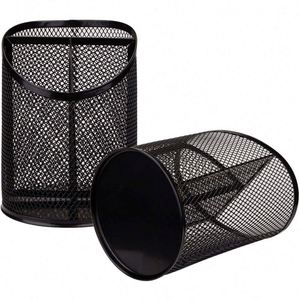 Metal Wire Mesh Pencil Holder Office Storage Box Desktop Organizer Customized Powder Coating <b>Pen</b> Holders for Kids - Product Image 1
