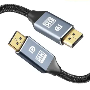 Câble DisplayPort DP 1.4 vers câble DP 8K 4K 144Hz 165Hz Adaptateur de port d'affichage pour PC vidéo Ordinateur portable TV DP 1.4 Câble de port d'affichage 1.2