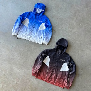 Vestes en nylon à fermeture éclair dégradées, fabricant, haute qualité, légères, pour l'extérieur, réfléchissantes 3M, imperméables, coupe-vent - Product Image 1