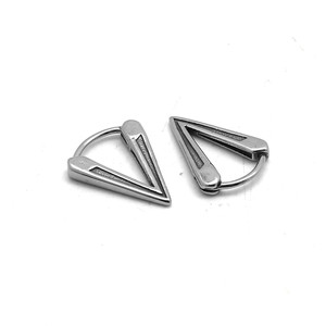Pendientes triangulares geométricos de acero de titanio yunnique, joyería de moda Unisex, diseño de acero inoxidable 316, GZYE-1118 - Product Image 1
