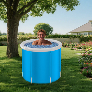 Bañera de Hielo Plegable Portátil de PVC Grande con Ducha y Limpiador para Terapia de Recuperación por Inmersión en Frío para Atletas - Product Image 3